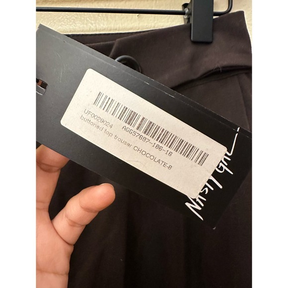 NWT Nasty Gal Buttoned‎ Top Trouser Chocolate Brown Size US 4 - Picture 10 of 10